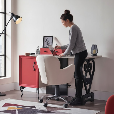 Segretaria Scrivania Tavolo 130x32x58 Scrivanie Tavoli Mobili Legno Computer