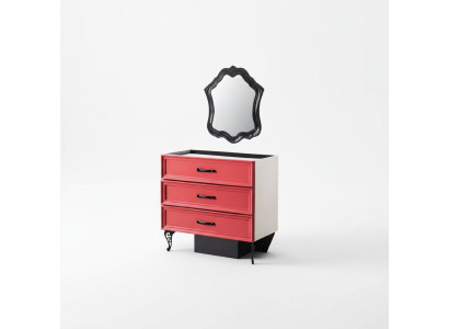 Classica credenza comò armadio comodini camera da letto rosso legno