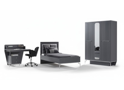Set camera da letto per ragazzi con armadio, letto, scrivania - 3 pezzi.   Set camera da letto per ragazzi con armadio, letto, scrivania - 3 pezzi.
