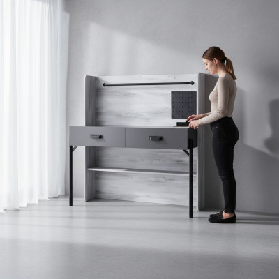 Segretaria Scrivania Tavolo 130x60x138 Scrivanie Tavoli Mobili Legno Computer