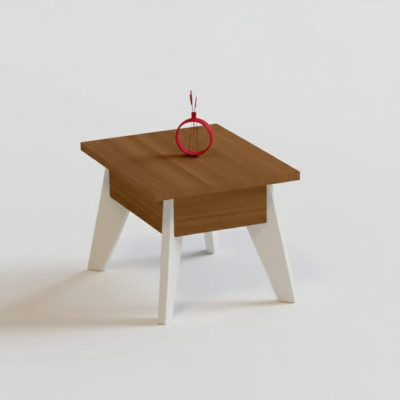 Tavolino moderno da salotto mobile da ufficio tavolo rettangolare in legno marrone.