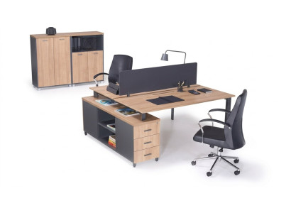 Scrivania 6 cassetti Mobili da ufficio moderni Tavolo in legno di lusso