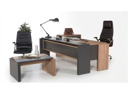 Scrivania di lusso in legno design arredamento ufficio mobili 206x102cm.