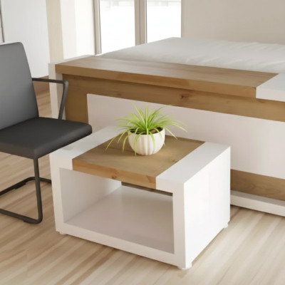 Tavolino bianco design in legno di lusso per il salotto - mobiletto del soggiorno.