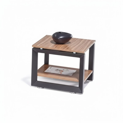 Tavolino da salotto quadrato marrone di lusso in legno, design per arredamento del soggiorno