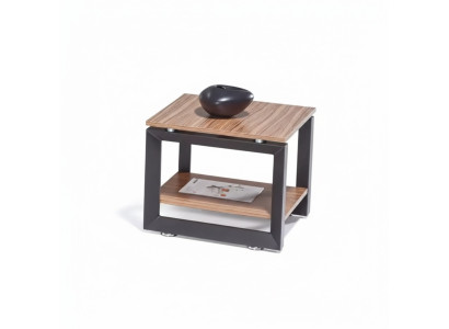 Tavolino da salotto quadrato marrone di lusso in legno, design per arredamento del soggiorno