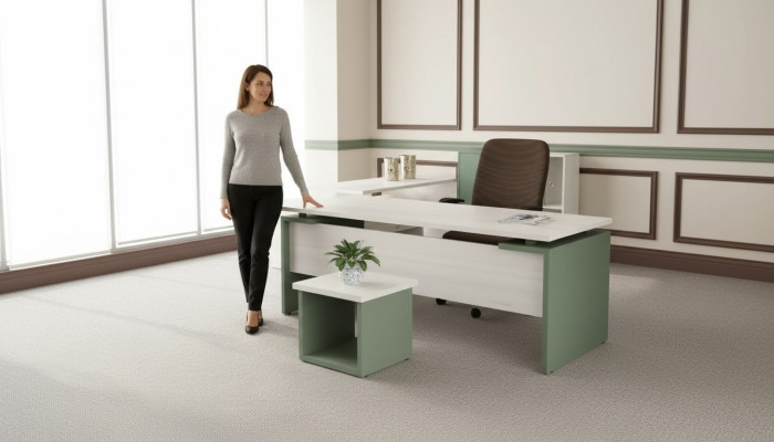 Classico scrivania di lusso bianca di design in legno per studio