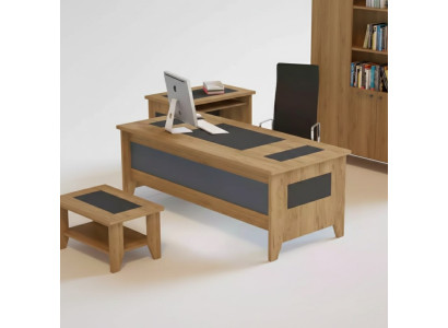 Moderno scrivania marrone di lusso in legno per ufficio espandibile nuovo.