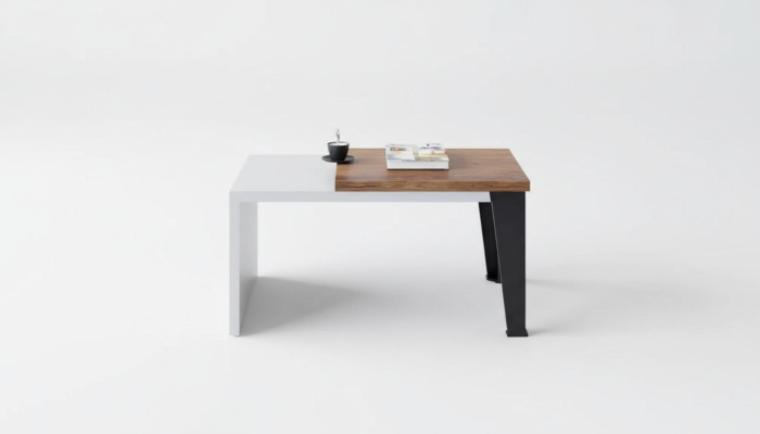 Tavolino da caffè moderno bicolore in legno di lusso per ufficio