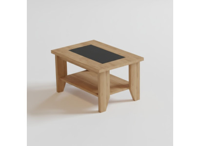 Tavolino marrone progettato dal designer in legno per soggiorno o ufficio.