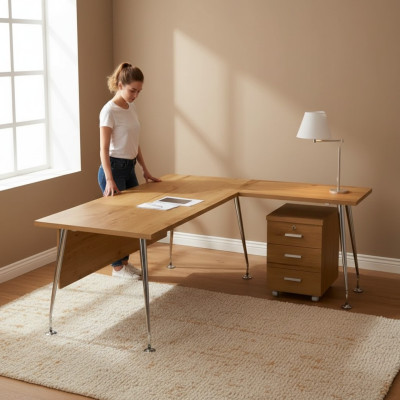 Mobili da ufficio classici design scrivania d'angolo tavolo da lavoro in legno.