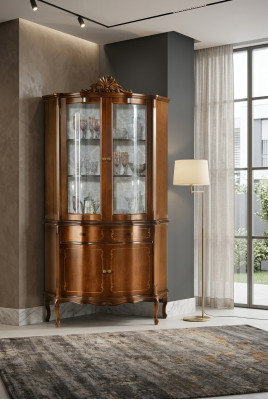 Vetrina in legno di alta qualità Vetrina di lusso Armadio design classico Mobili marroni