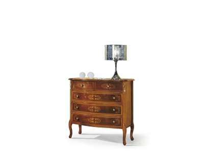 Designer cassettiera classica in legno con 4 cassetti marrone per il soggiorno.