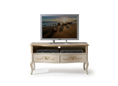 Classico armadio RTV bianco in legno, mobile per soggiorno, design console