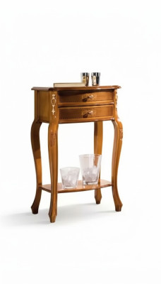Tavolino classico in legno, tavolino con ripiano in legno di alta qualità, consolle con cassetti