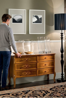 Lussuoso esclusivo design di legno marrone cassettiera classica mobili nuovi