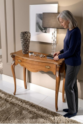 Marrone lussuoso tavolino consolle con cassetto mobili in legno design camera da letto nuovo