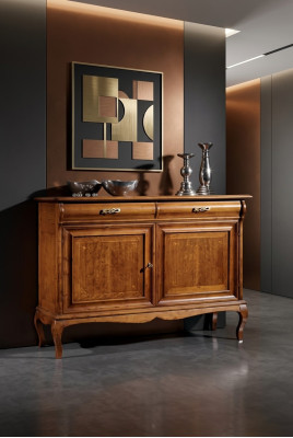 Classico credenza marrone per soggiorno, lussuoso mobile con mensola, nuovo.
