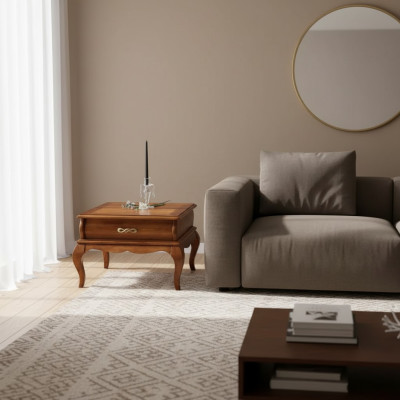 Tavolino classico da soggiorno con cassetto in stile mobili in legno design nuovo
