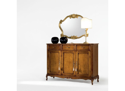 Sideboard mobile in legno marrone, stile classico, cassettiera per soggiorno.