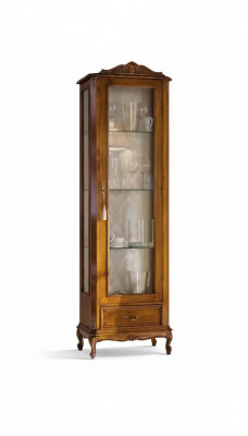 classico armadio marrone con cassetti in vetro design in legno nuovo