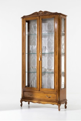 Vetrina in vetro di lusso con armadi in legno marrone Mobili classici Vetrina Armadio