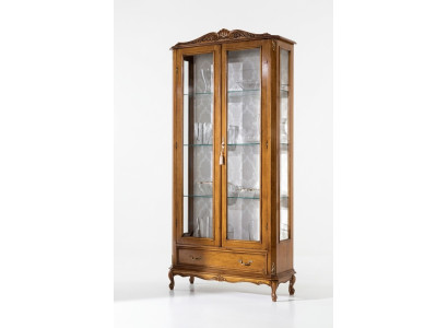 Vetrina in vetro di lusso con armadi in legno marrone Mobili classici Vetrina Armadio