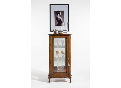 Vetrina classica marrone di lusso Vetrina in vetro di design Mobili in legno Soggiorno