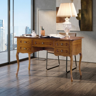 Scrivania da ufficio marrone Mobili di lusso per lo studio Legno Scrivania Classica