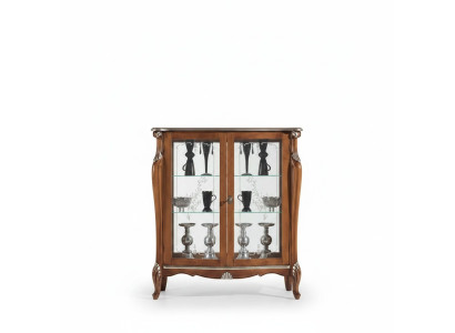 Vetrina in vetro marrone Soggiorno Madia in legno Vetrina di lusso Scaffale Vitrina