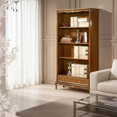 Scaffale per libri per il soggiorno Mobili classici marroni Scaffali in legno