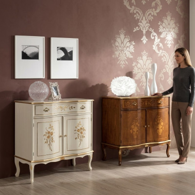 Lussuoso sideboard bianco con cassetti Mobili Armadio in legno Lampada Lampade