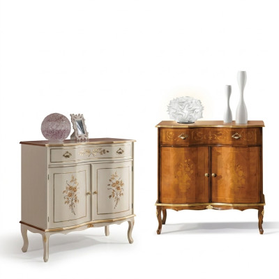 Lussuoso sideboard bianco con cassetti Mobili Armadio in legno Lampada Lampade