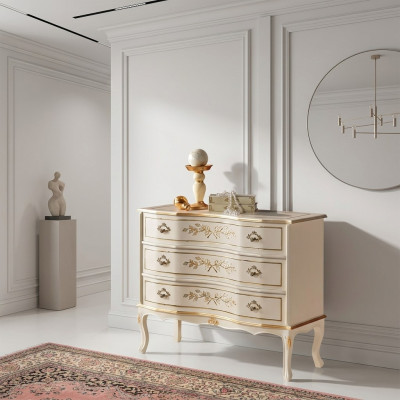 Classica cassettiera 3 cassetti in legno massello design mobili soggiorno