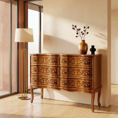 Mobiletto di alta qualità, mobili classici di lusso in legno, credenza, scaffale.