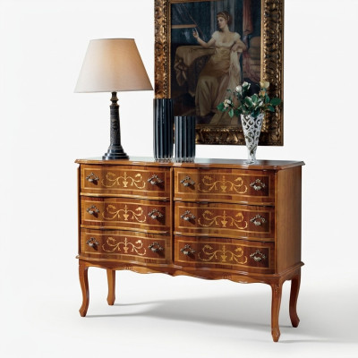 Mobiletto di alta qualità, mobili classici di lusso in legno, credenza, scaffale.