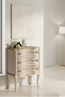 Classica cassettiera bianca in legno mobile da salotto armadio guardaroba nuovo