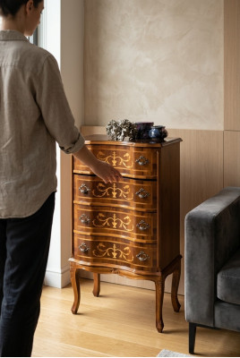 Classico comò a quattro ante marrone mobile in legno soggiorno nuovo moderno