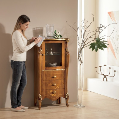 Vetrina marrone classica per sala da pranzo Arredamento di lusso Credenza mobile in legno