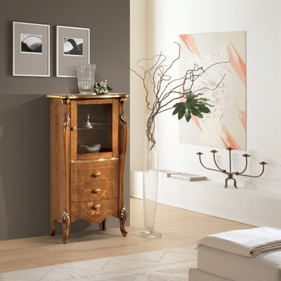 Vetrina marrone classica per sala da pranzo Arredamento di lusso Credenza mobile in legno