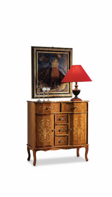 Lussuoso comò marrone Classica credenza Mobili soggiorno Legno Nuovo