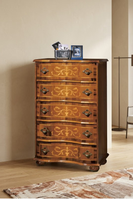 Classico mobile da soggiorno in legno di design con cassetti della console.