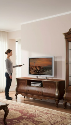 Marrone mensola TV RTV credenza mobile soggiorno legno supporto cassettiera
