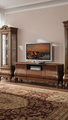 Marrone mensola TV RTV credenza mobile soggiorno legno supporto cassettiera