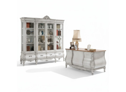 Mobili per ufficio bianchi Scrivania Libreria da tavolo di lusso Scaffale Arredamento