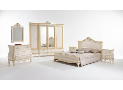 Set camera da letto Letto 2 comodini Armadio Guardaroba Comò Specchio