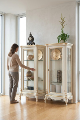 Vetrina in legno Vetrina di alta qualità Design classico di mobili Bianco Vetrine