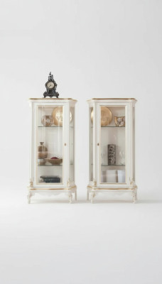 Vetrina in legno Vetrina di alta qualità Design classico di mobili Bianco Vetrine