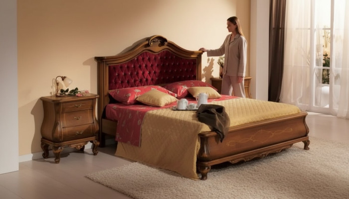 Letto Chesterfield letto letto imbottito Classico 180x200 Letto matrimoniale Struttura del letto
