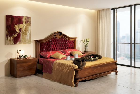 Letto Chesterfield letto letto imbottito Classico 180x200 Letto matrimoniale Struttura del letto